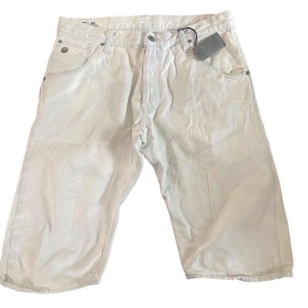 NWT G STAR RAW Arc 3D shorts size 34 dinge white